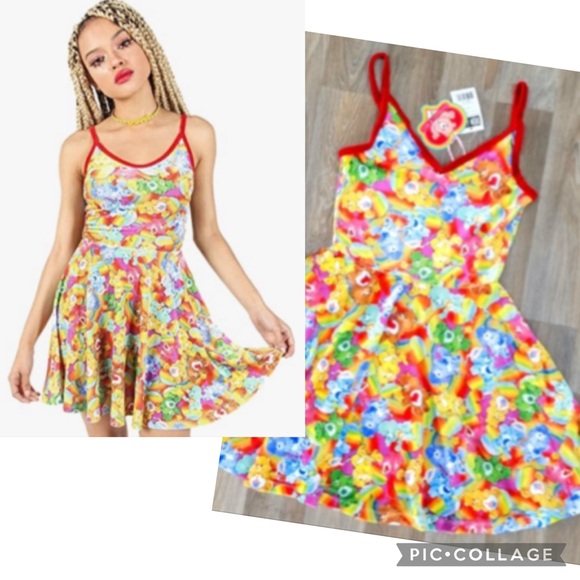 Iron Fist Dresses & Skirts - NEW! IRON FIST Lots A Rainbows Care Bears Skater Fit & Flare Mini Dress S Pride